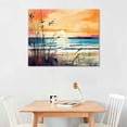 thumbnail image 3 of Nawypu Sunset Beach Canvas Wall Art Abstract Coastal Seaside Landscape Paintings Decor Watercolor Tropical Nature Ocean Seascape Prints Pictures Artwork for Living Room Bathroom Home Decoration, 3 of 5