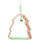 thumbnail image 1 of Natural Bird Swing - Tree-Shaped Parrot Perch with Bell and Cork Toys, Spinning Wooden Stand for Parakeets, Budgies, Lovebirds and Small/Medium Birds (White + Green), 1 of 4