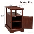 thumbnail image 4 of Hommpa Farmhouse Narrow End Table with Charging Station, Sofa Side Table with Barn Door and Storage Shelf for Small Spaces, Nightstand Bedside Table for Living Room, Bedroom, Brown, 4 of 5