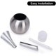 thumbnail image 3 of Freestanding Toilet Brush Holder, Stainless Steel Polished Brushed Finish WC Set for Bathrooms (Brush Included) - Silver, 3 of 5