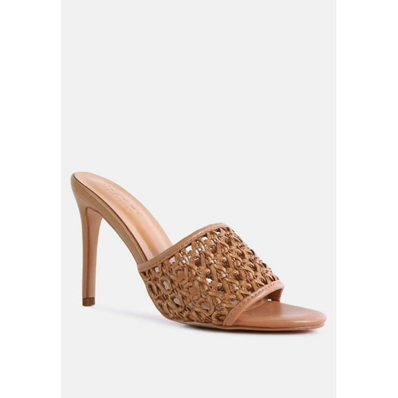 TEASE Mocca Woven Stiletto Slides
