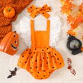 thumbnail image 4 of Toddler Baby Girls Halloween Dresses Kid Little Girls Fall Outfit Casual Cartoon Round Neck A-Line Party Dresses, 4 of 8