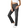 thumbnail image 2 of MYAOYI Trousers for Women False Jeans Stretchy High Waisted Leg Jeans Solid Color Elastic Waist Pockets, 2 of 6