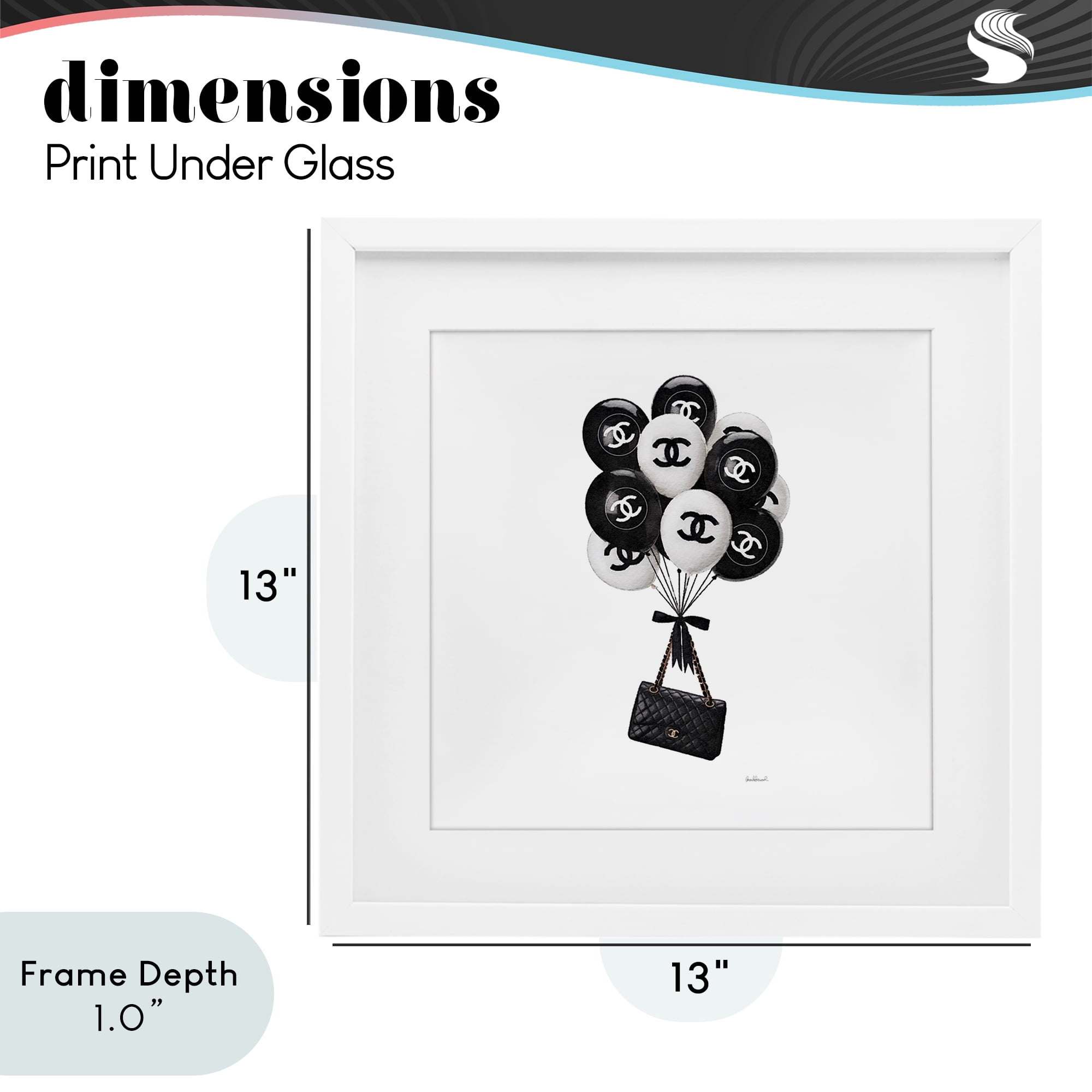 Stupell Industries Chic Balloons & Purse White Framed Print Under Glass, design by Amanda Greenwood