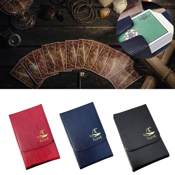 BESTYO Capacity Tarot Cards Box PU Leather Tarots Case Container Tarot Collection Box Board Game Card Sleeve Tarot Holder Box