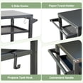 thumbnail image 5 of Witaxima 3-Shelf Outdoor Grill Table with Wheels, 42.24" x 21.65" x 32.67" BBQ Prep Cart for Blackstone Griddle, Rust-Proof Grey Metal Table with Propane Tank Hook & Tool Hooks, 5 of 7