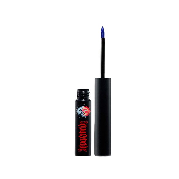 REINA REBELDE Bonita Bandera Delineador de ojos líquido Bright Blue Black Rebel Eye Definer Liquid | Punta de fieltro resistente al agua de larga duración | Libre de crueldad y vegano/aplicación preci