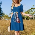 thumbnail image 4 of Llevaba un vestido de manga corta con boina frambuesa, vestido elegante y chic para mujer, vestido de verano para mujer., 4 of 7