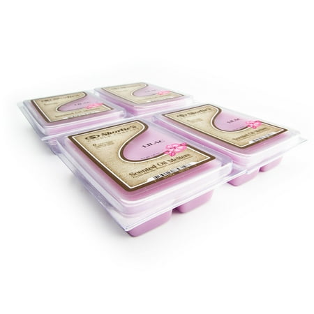 Pure Lilac Wax Melts Bulk Pack - 4 Highly Scented Bars - Made With Natural Oils - Flower & Floral Air Freshener Cubes Collection