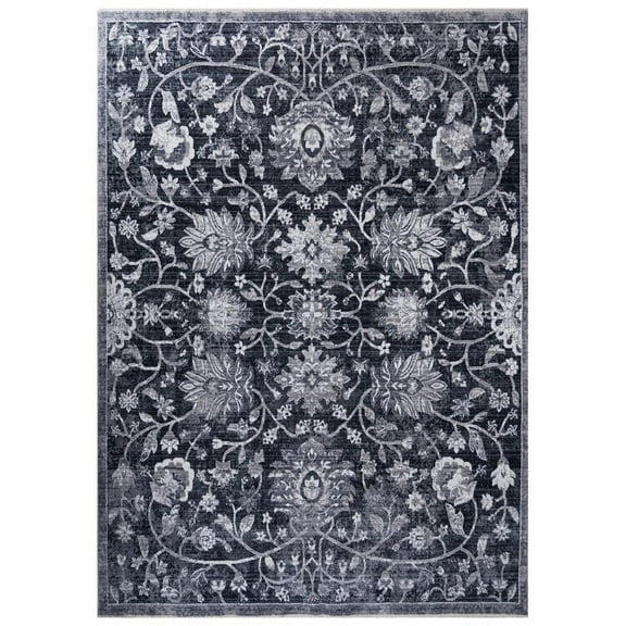 Allstar Living Room Area Rug with Mahal design in Grey