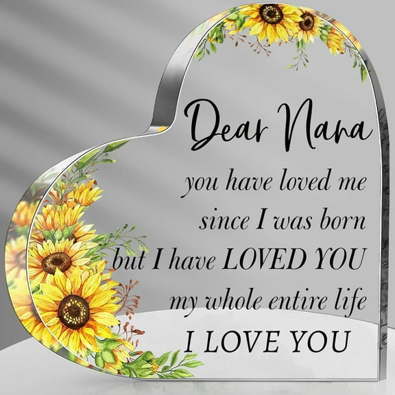 Nana Gifts from Grandchildren, Acrylic Heart Sign Presents, Birthday Mothers Day Christmas Valentines Day Gifts for Nana, Grandma, Grammy, Grandmother