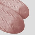 thumbnail image 4 of Women's Crew Socks Classic Cable-Knit Cotton for Casual Stability and Comfort 2 Pairs - Pink, 4 of 6