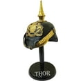 thumbnail image 3 of THOR INSTRUMENTS Leather German Pickelhaube Helmet New Gift Prussian Black Halloween Helmet (Stand is Included), 3 of 3