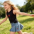 thumbnail image 4 of FSYBOA Girls Outfit Sets, Summer 2 Piece Fashion Casual Kids Tops and Skirts Set Black Size 5-6T, 4 of 9