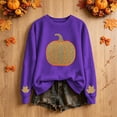 thumbnail image 7 of HongQid Crew Neck Sweatshirts Women Graphic Fall Pumpkin Thanksgiving Pullover Tops Oversized Winter Autumn Season Shirts Sequin Halloween Funny Cute Long Sleeve Tops, 7 of 7