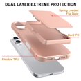 thumbnail image 2 of ELEHOLD Case for iPhone 16 Plus, Heavy-Duty Plastic Shockproof Wallet Case Stand Cover with Card Slots,Rosegold, 2 of 6