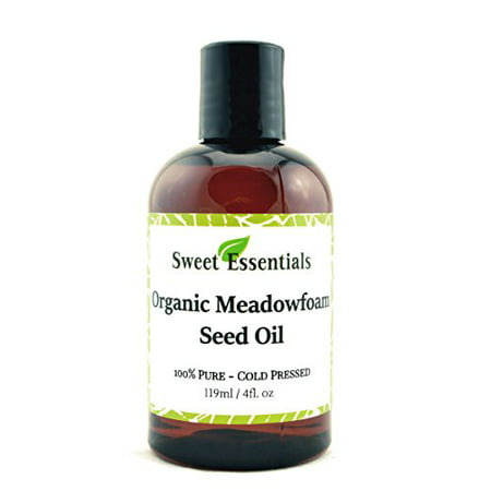 100% Pure Organic Meadowfoam Seed Oil | 4oz | Cold Pressed | For Hair, Skin & Nails | Eyelash Growth | For All Skin & Hair Types | Also Excellent For Mature (Best Oil For Eyelash Growth)