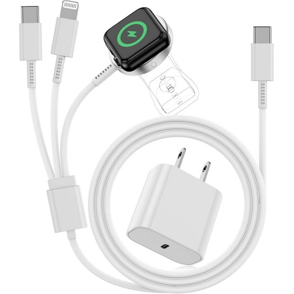 Cargador Kitminun 3 en 1 USB C magnético para Apple Watch y iPhone