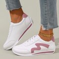 thumbnail image 3 of Rokment Womens Casual Leather Low Top Fashion Sneakers White Comfortable Trendy Walking Running Flat Tennis Shoes with Memory Foam Pink Size 9, 3 of 6