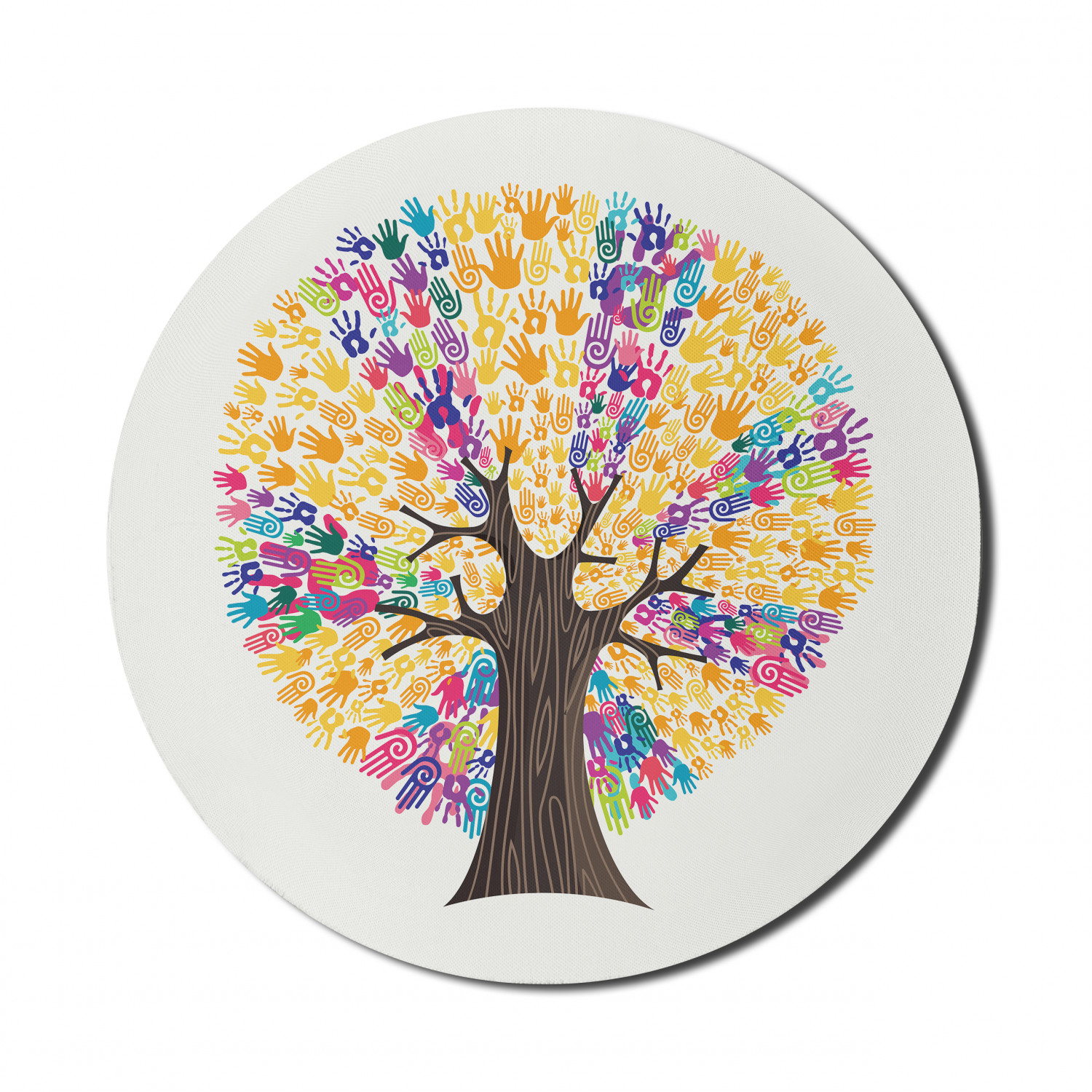 Tree Mouse Pointer Computer Tree Mouse Pad for Computers, Hand Prints Solidarity Woods Forest ...