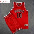 thumbnail image 2 of Cosplay Shohoku10 # HANAMICHI 7 # MIYAGI 11 # Rukawa Kaede camiseta de baloncesto conjunto pantalones cortos deporte equipo de baloncesto uniforme, 2 of 5
