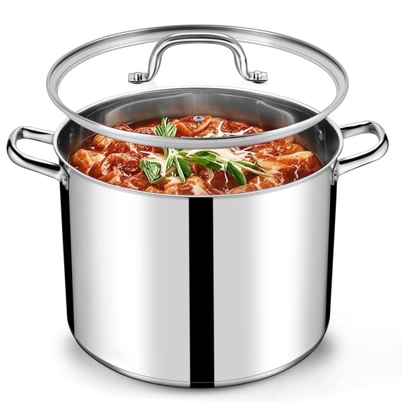 Walchoice 20 QT Stock Pot with Lid, Stainless Steel Large stockpot Soup Pot Cookware with Tri-Ply Bottom for Stewing Simmering, Dishwasher Safe & Food-Grade