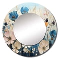 thumbnail image 2 of Designart "Meadow curious Meadowscape Pointillism" Floral Round Mirror Wall Decor Traditional - Large Multi-Color Round Bathroom Mirror - Round Mirror - 29" x 29", 2 of 6