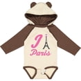 thumbnail image 3 of Inktastic I Love Paris Eiffel Tower Girls Long Sleeve Baby Bodysuit, 3 of 5