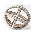thumbnail image 3 of 9" White Wooden Bead and Gold Orb Sculpture, 3 of 5