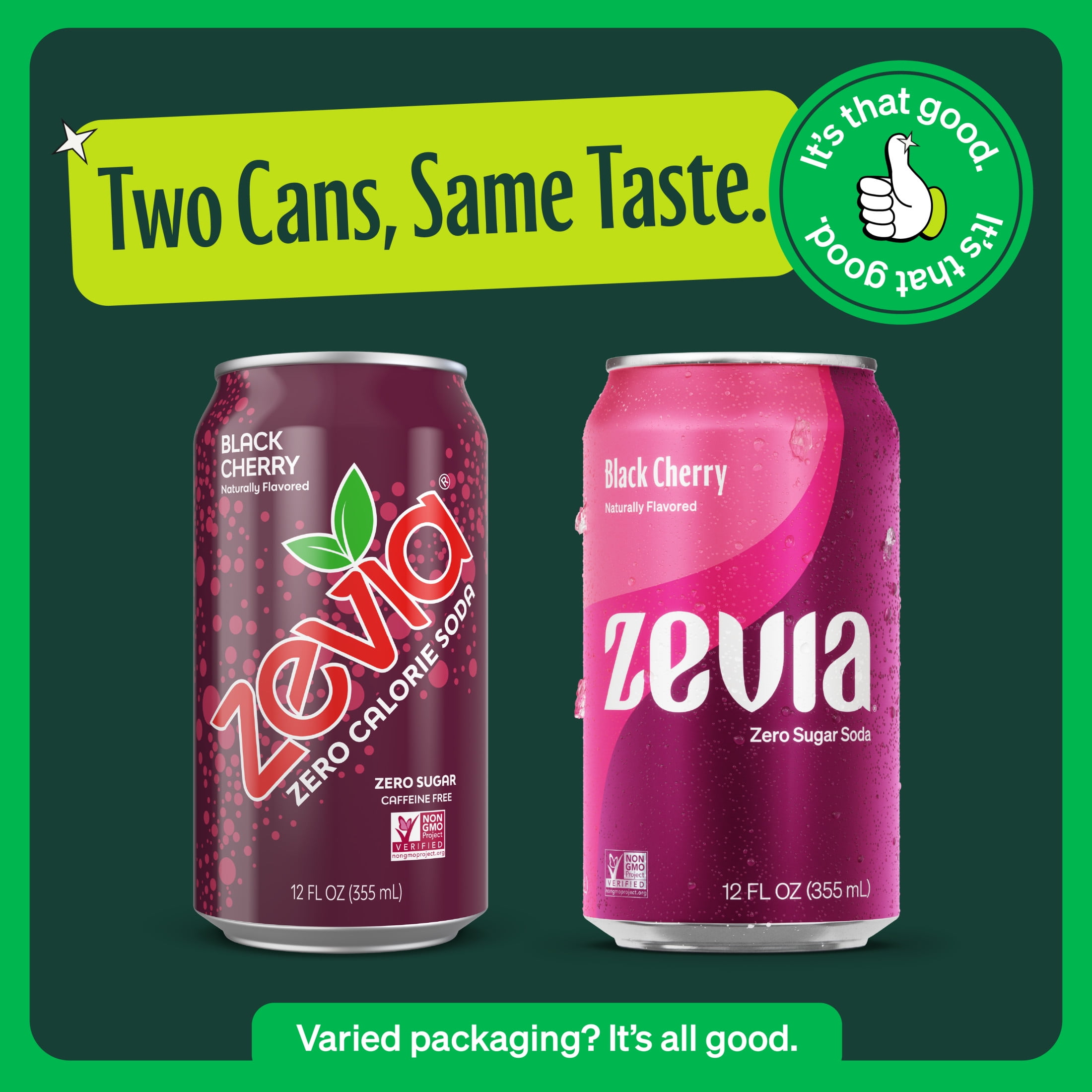Zevia Zero Sugar, 0 Calorie, Caffeine-Free Soda Pop, Variety Pack, 12 fl oz, 18 Pack Cans