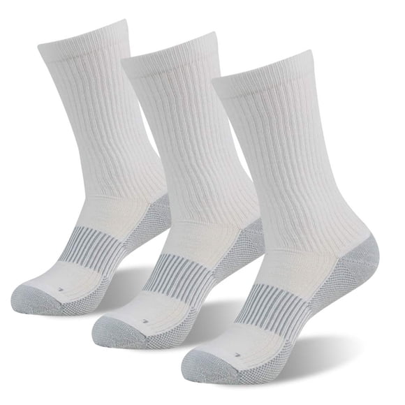 Calcetines de compresión para correr FOOTPLUS de cobre, 3 pares, blancos