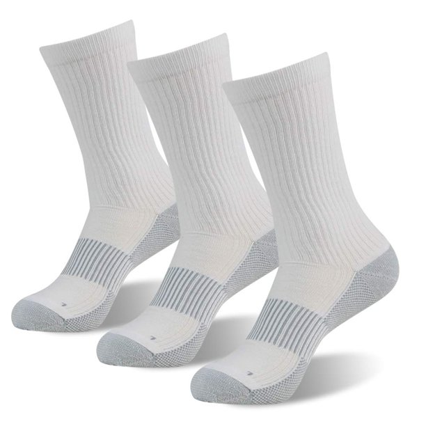 Calcetines de compresión para correr FOOTPLUS de cobre, 3 pares, blancos
