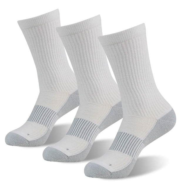 Calcetines de compresión para correr FOOTPLUS de cobre, 3 pares, blancos
