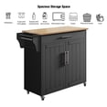 thumbnail image 6 of Pingliang Home 35" Kitchen Pantry Cabinet Kitchen Island with Storage,Wood Top Cart with Wheels,Fits for Home Coffee Bar, 6 of 9
