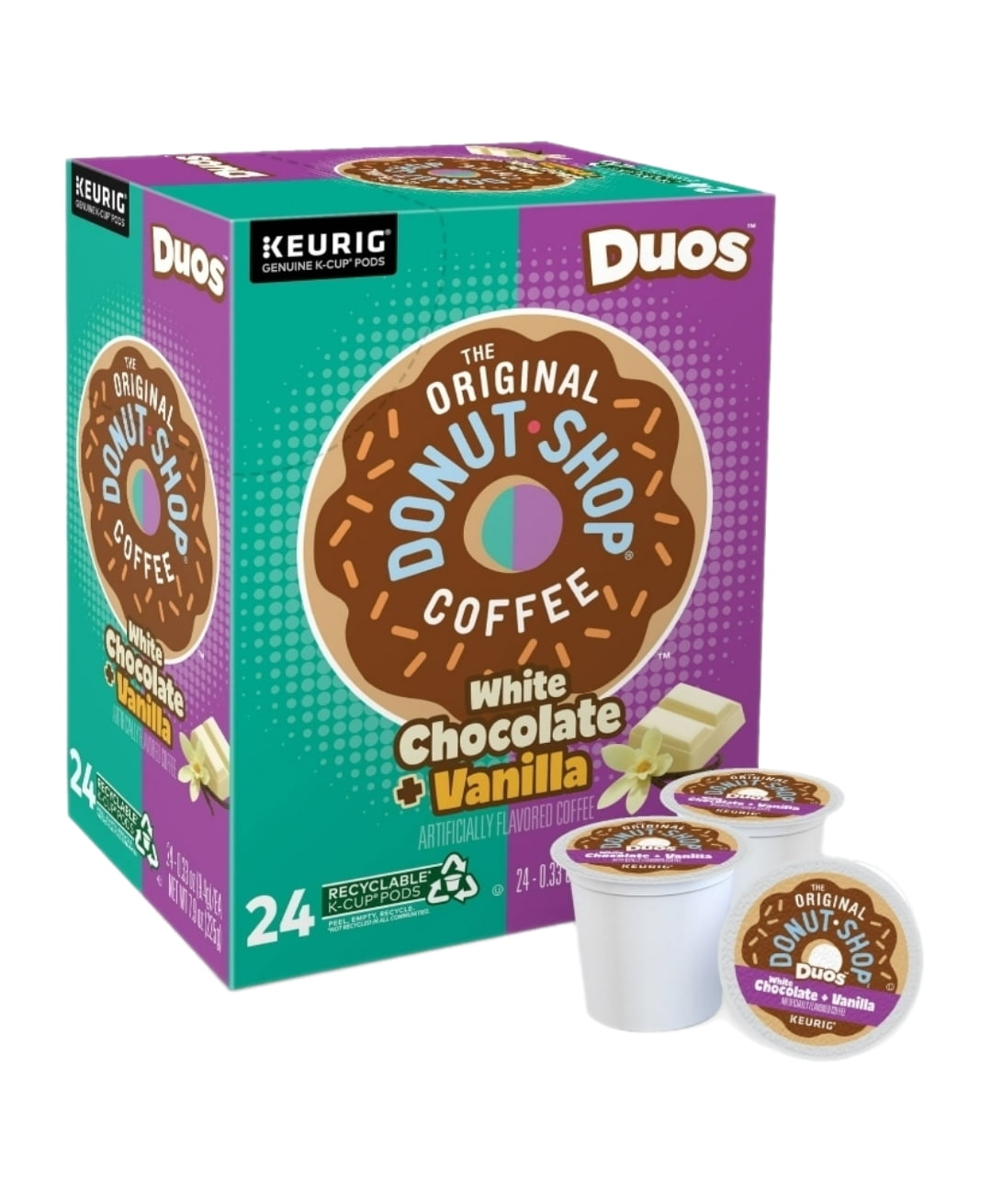 The Original Donut Shop Duos Nutty + Caramel and White Chocolate + Vanilla K Cups, 24 K Cups Each, Medium Roast