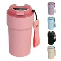 Hariumiu 510ML Insulated Mug Temperature Display Stainless Steel Portable with Lanyard Leak-proof Lid Travel Coffee Cup