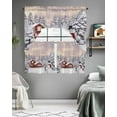 thumbnail image 5 of Christmas Kitchen Curtains Swag Valance and Tier Curtains Set 24 Inch Length, Snowflake Snowman Xmas Tree Farmhouse Rod Pocket Drape Panels Pair Swag Curtains for Bathroom/Cafe/Window, 5 of 6