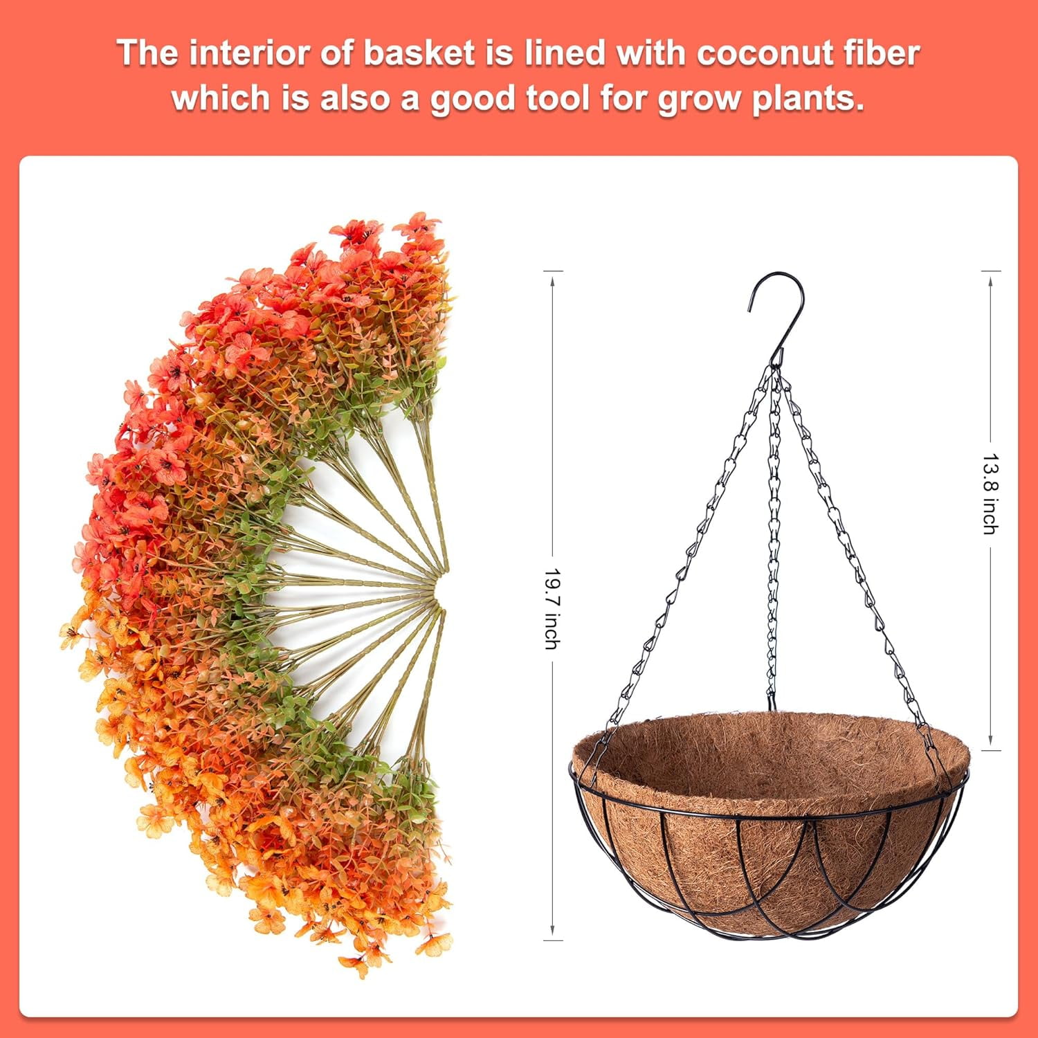 Artificial Fake Hanging Plants Flowers Basket for Outdoor Outside Spring Decoration,Faux Silk Daisy in Planter UV Resistant Look Real for Home Porch Balcony Patio Yard Decor