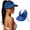 Blue, variant on Womens Sun Visor Hat UV Protection, Foldable Wide Brim High Ponytail Summer Cap, Breathable Open Top Beach Travel Sports Visor for Head 22-22.8 Inch(White)