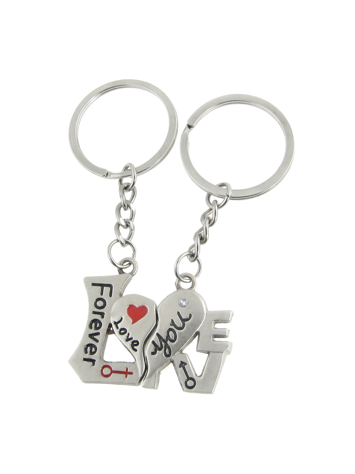 Forever 1 Pair Metal Pendant Couples Keychain Scissors And Comb Lovers Gift