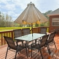 thumbnail image 3 of Gymax 12PCS Outdoor PE Wicker Stacking Dining Chairs Patio Arm Chairs Mix Brown, 3 of 10