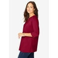 thumbnail image 3 of Jessica London Women's Plus Size Stretch Cotton Notch Neck Tunic, 3 of 5