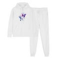 thumbnail image 2 of ibuvkizy Two Piece Sets for Women Fall!Outfits Men's and Women's Sports Tracksuits Long Sleeve Pullover Hoodies Sweatshirt Loose Coat and Sweatpants Fall Winter Suit White,S, 2 of 6