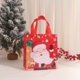 thumbnail image 4 of 4 bolsas de regalo de Feliz Navidad con asa de tela no tejida, bolsa de embalaje para dulces, bocadillos, muñeco de nieve y Papá Noel, decoración para fiestas navideñas, 4 of 5