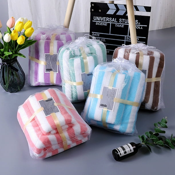 Toallas de baño y toallas faciales de microfibra 2 en 1 - Toalla grande de 28,7" x 51" suave y de secado rápido para viajes, playa, hogar - Set de 2 piezas