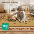 thumbnail image 4 of ODIKA 3'x5' Washable Accent Rug Farmhouse Geometric Border Frame Balanced Symmetry Stepped for Bedside, Nursery Room, Pet Friendly & Non-Shedding, 4 of 7