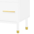 thumbnail image 6 of EUROCO TV Stand for 75+ " TV, Entertainment Center TV Media Console Table with Storage, Solid Wood legs,5 Drawers and Shelf for Living Room, White, 6 of 8