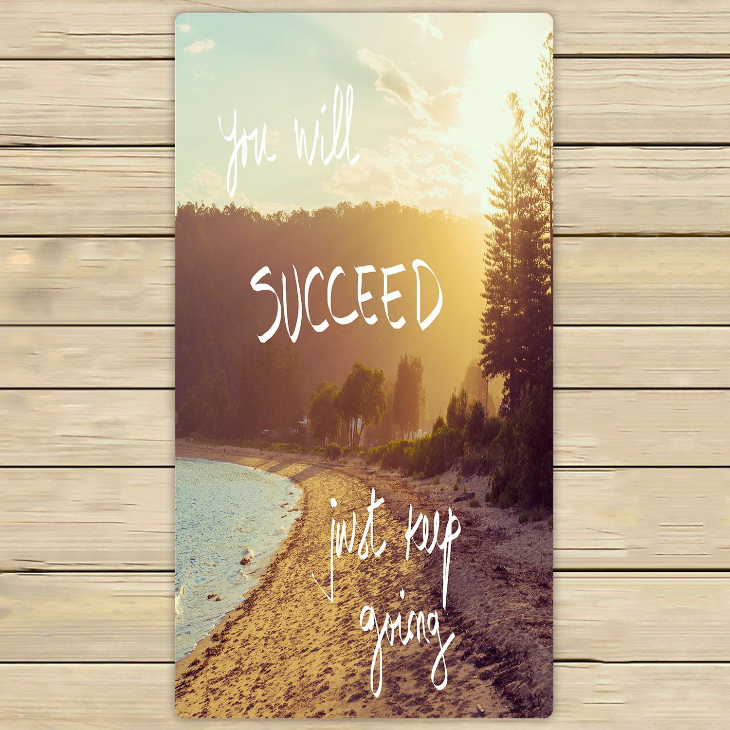 PHFZK Inspirational Quote Towel, Sunset Calm Sunny Beach Hand Towel