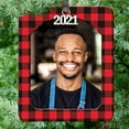 thumbnail image 3 of 2024 Buffalo Plaid Photo Ornament, Magnetic Easy-Load + Photo Protector, Vertical, Red & Black Plaid, 3 of 7