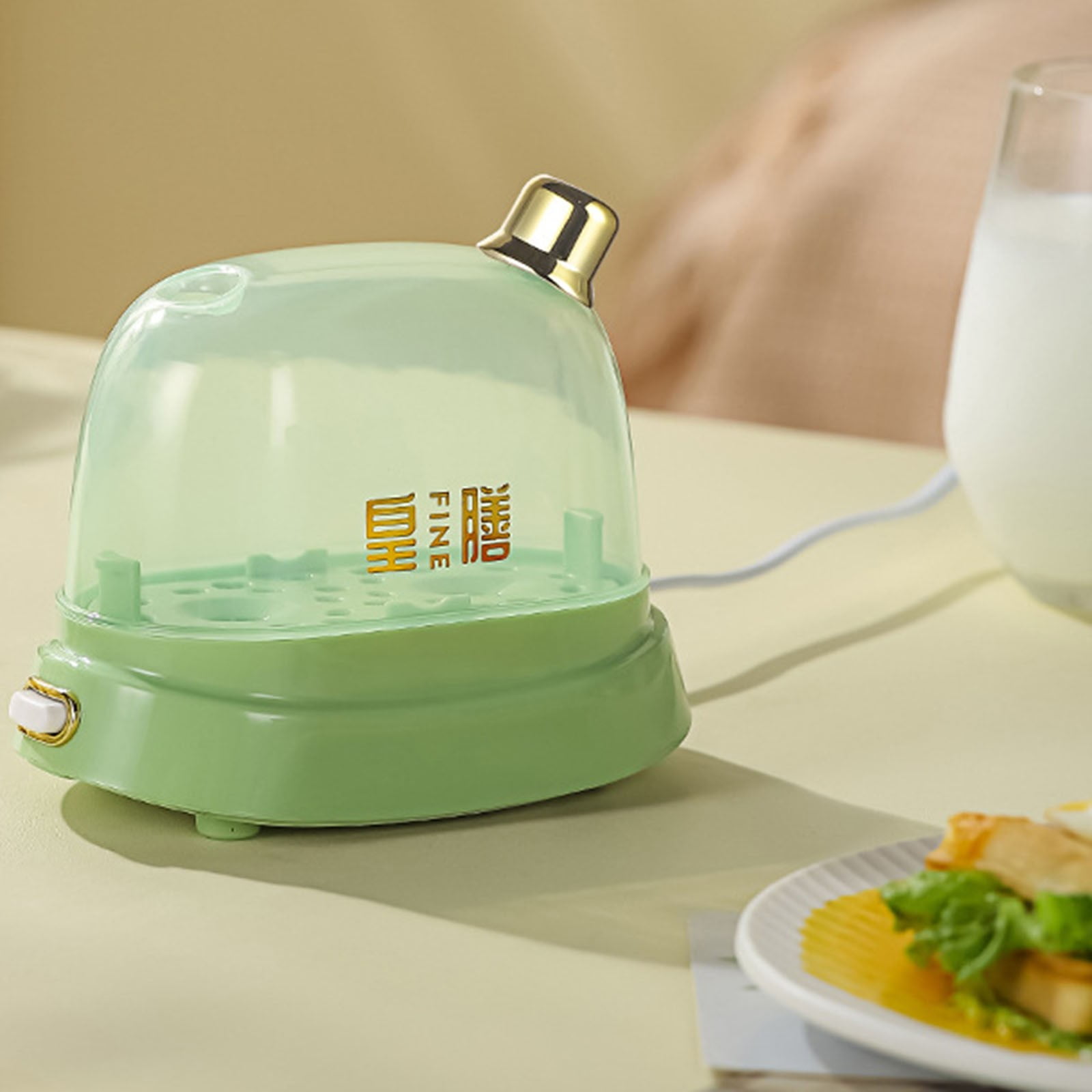 Electric Egg Cooker, Egg Cooker for 2 Eggs, Kitchen Home Egg Steamer Compact Egg Cooker for Soft, Medium or Hard Boiled Eggs - Green